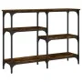 Smoked oak engineered wood console table 102x29x75 cm by , Side tables - Ref: Foro24-834082, Price: 54,73 €, Discount: %