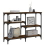 Konsolentisch aus geräuchertem Eichenholzwerkstoff, 102 x 29 x 75 cm von , Seitentische - Ref: Foro24-834082, Preis: 55,33 €,...