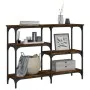 Mesa consola madera de ingeniería roble ahumado 102x29x75 cm de , Mesas auxiliares - Ref: Foro24-834082, Precio: 54,72 €, Des...