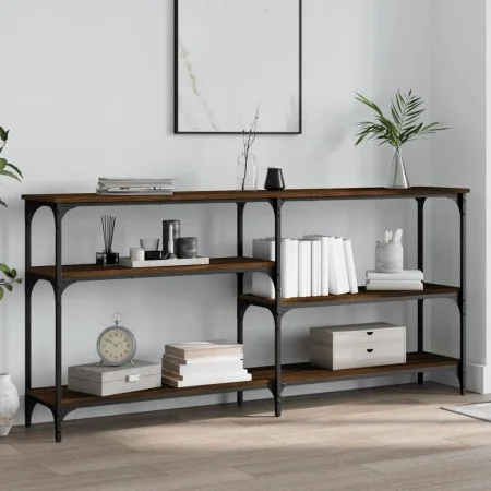 Konsolentisch aus eichenbraunem Holzwerkstoff, 160 x 29 x 75 cm von , Seitentische - Ref: Foro24-834089, Preis: 72,90 €, Raba...