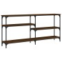 Oak brown engineered wood console table 160x29x75 cm by , Side tables - Ref: Foro24-834089, Price: 73,85 €, Discount: %