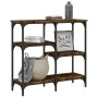 Smoked oak engineered wood console table 80x29x75 cm by , Side tables - Ref: Foro24-834077, Price: 51,70 €, Discount: %