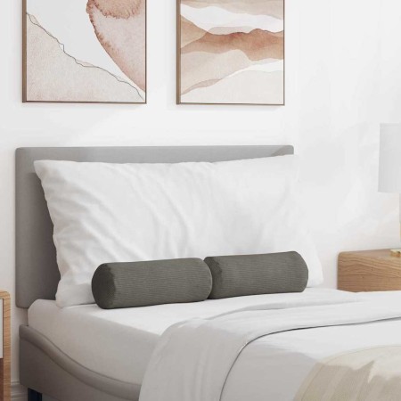 Cojines Bolster 2 pcs Gris Claro Ø 15 x 40 cm Tela de pana