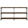 Konsolentisch aus geräuchertem Eichenholzwerkstoff, 150 x 29 x 75 cm von , Seitentische - Ref: Foro24-834107, Preis: 75,96 €,...