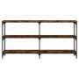 Konsolentisch aus geräuchertem Eichenholzwerkstoff, 150 x 29 x 75 cm von , Seitentische - Ref: Foro24-834107, Preis: 77,11 €,...