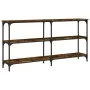 Konsolentisch aus geräuchertem Eichenholzwerkstoff, 150 x 29 x 75 cm von , Seitentische - Ref: Foro24-834107, Preis: 75,96 €,...