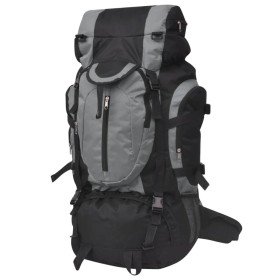 Mochila de senderismo XXL negro y gris 75 l