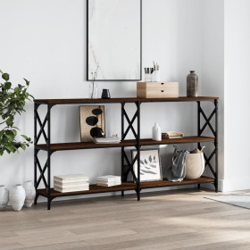 Oak brown engineered wood console table 200x28x80.5 cm by , Side tables - Ref: Foro24-835433, Price: 67,74 €, Discount: %