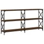 Oak brown engineered wood console table 200x28x80.5 cm by , Side tables - Ref: Foro24-835433, Price: 66,94 €, Discount: %