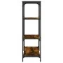 Engineered wood shelving steel smoked oak 81x36x115cm by , Bookcases and shelves - Ref: Foro24-835406, Price: 48,30 €, Discou...
