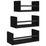 Wall shelves with bars 3 pcs engineered wood black by , Shelves and shelves - Ref: Foro24-835444, Price: 23,00 €, Discount: %