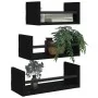Wall shelves with bars 3 pcs engineered wood black by , Shelves and shelves - Ref: Foro24-835444, Price: 23,00 €, Discount: %