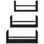 Wall shelves with bars 3 pcs engineered wood black by , Shelves and shelves - Ref: Foro24-835444, Price: 23,00 €, Discount: %