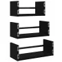 Wall shelves with bars 3 pcs engineered wood black by , Shelves and shelves - Ref: Foro24-835444, Price: 23,00 €, Discount: %