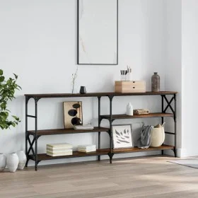 Oak brown engineered wood console table 180x29x76.5 cm by , Side tables - Ref: Foro24-835478, Price: 77,32 €, Discount: %