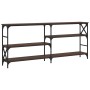 Oak brown engineered wood console table 180x29x76.5 cm by , Side tables - Ref: Foro24-835478, Price: 78,29 €, Discount: %
