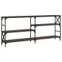 Oak brown engineered wood console table 180x29x76.5 cm by , Side tables - Ref: Foro24-835478, Price: 77,32 €, Discount: %