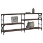 Oak brown engineered wood console table 180x29x76.5 cm by , Side tables - Ref: Foro24-835478, Price: 78,29 €, Discount: %