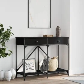 Black engineered wood console table 100x39x78.5 cm by , Side tables - Ref: Foro24-835484, Price: 48,06 €, Discount: %