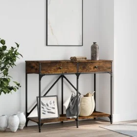 Smoked oak engineered wood console table 100x39x78.5 cm by , Side tables - Ref: Foro24-835486, Price: 63,15 €, Discount: %