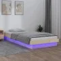 Bed frame with LED solid wood 75x190 cm by , Beds and slatted bases - Ref: Foro24-819997, Price: 113,76 €, Discount: %