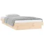Bed frame with LED solid wood 75x190 cm by , Beds and slatted bases - Ref: Foro24-819997, Price: 113,76 €, Discount: %