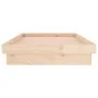 Bed frame with LED solid wood 75x190 cm by , Beds and slatted bases - Ref: Foro24-819997, Price: 113,76 €, Discount: %