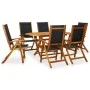 Set de comedor de jardín 7 piezas madera maciza de acacia de vidaXL, Conjuntos de jardín - Ref: Foro24-41748, Precio: 545,53 ...