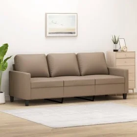Sofá de 3 plazas de cuero sintético color capuchino 180 cm by , Sofas - Ref: Foro24-359146, Price: 254,06 €, Discount: %