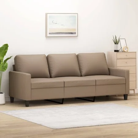 Sofá de 3 plazas de cuero sintético color capuchino 180 cm by , Sofas - Ref: Foro24-359146, Price: 254,06 €, Discount: %
