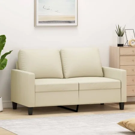 Zweisitzer-Sofa aus cremefarbenem Kunstleder, 120 cm. von , Sofas - Ref: Foro24-359133, Preis: 239,88 €, Rabatt: %