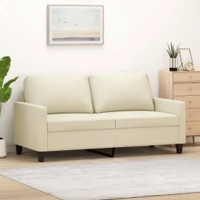 Sofá de 2 plazas de cuero sintético color crema 140 cm by , Sofas - Ref: Foro24-359138, Price: 207,77 €, Discount: %
