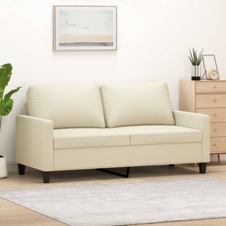Sofá de 2 plazas de cuero sintético color crema 140 cm by , Sofas - Ref: Foro24-359138, Price: 210,99 €, Discount: %