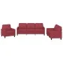 Juego de sofás con cojines 3 piezas cuero sintético rojo tinto by , Sofas - Ref: Foro24-3201401, Price: 587,42 €, Discount: %