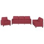 Juego de sofás con cojines 3 piezas cuero sintético rojo tinto by , Sofas - Ref: Foro24-3201401, Price: 596,68 €, Discount: %