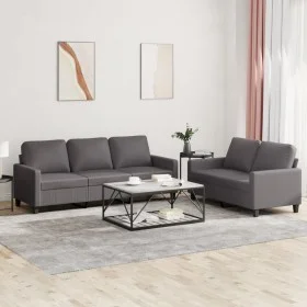 Zweiteiliges Sofaset mit grauen Kunstlederkissen. von , Sofas - Ref: Foro24-3201420, Preis: 470,02 €, Rabatt: %