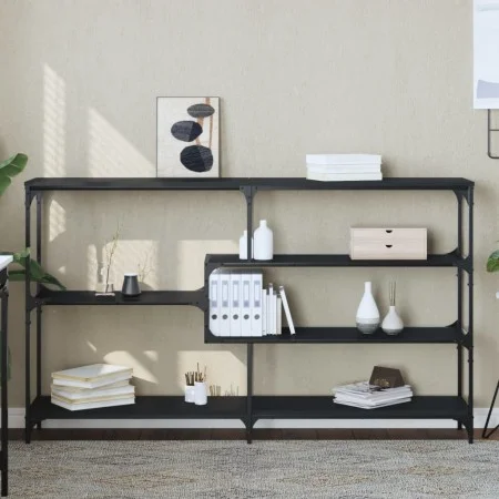 Mesa consola madera de ingeniería negra 160x32x95 cm by , Side tables - Ref: Foro24-833955, Price: 91,91 €, Discount: %