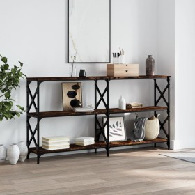 Mesa consola madera de ingeniería roble ahumado 200x28x80,5 cm by , Side tables - Ref: Foro24-835431, Price: 70,48 €, Discoun...