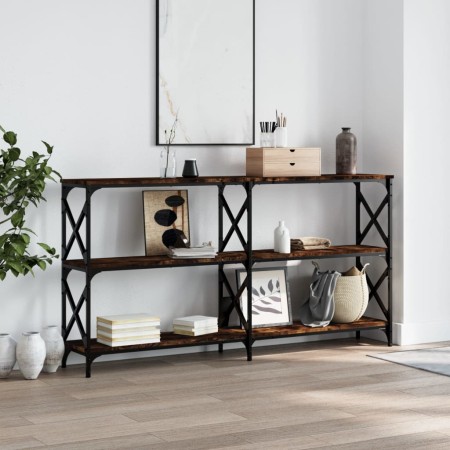 Mesa consola madera de ingeniería roble ahumado 200x28x80,5 cm by , Side tables - Ref: Foro24-835431, Price: 70,48 €, Discoun...