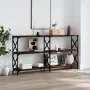 Mesa consola madera de ingeniería roble ahumado 200x28x80,5 cm by , Side tables - Ref: Foro24-835431, Price: 69,84 €, Discoun...