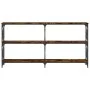 Mesa consola madera de ingeniería roble ahumado 200x28x80,5 cm by , Side tables - Ref: Foro24-835431, Price: 69,84 €, Discoun...