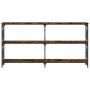 Mesa consola madera de ingeniería roble ahumado 200x28x80,5 cm by , Side tables - Ref: Foro24-835431, Price: 70,48 €, Discoun...