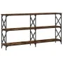 Mesa consola madera de ingeniería roble ahumado 200x28x80,5 cm by , Side tables - Ref: Foro24-835431, Price: 69,84 €, Discoun...