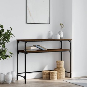 Mesa consola madera de ingeniería marrón roble 100x35,5x75 cm by , Side tables - Ref: Foro24-834049, Price: 49,32 €, Discount: %