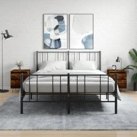 Nachttische 2 Stück, Holzwerkstoff, geräucherte Eiche, 40 x 35 x 50 cm von , Nachttische - Ref: Foro24-830679, Preis: 69,01 €...