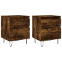 Nachttische 2 Stück, Holzwerkstoff, geräucherte Eiche, 40 x 35 x 50 cm von , Nachttische - Ref: Foro24-830679, Preis: 69,88 €...
