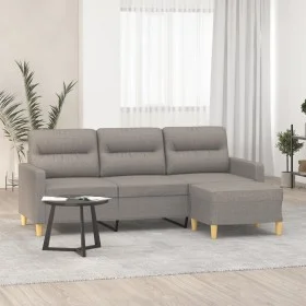 3-seater sofa with stool in taupe gray fabric 180 cm by , Sofas - Ref: Foro24-3201080, Price: 302,46 €, Discount: %