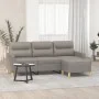 3-seater sofa with stool in taupe gray fabric 180 cm by , Sofas - Ref: Foro24-3201080, Price: 302,46 €, Discount: %