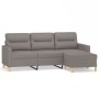 3-seater sofa with stool in taupe gray fabric 180 cm by , Sofas - Ref: Foro24-3201080, Price: 306,92 €, Discount: %