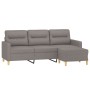 3-seater sofa with stool in taupe gray fabric 180 cm by , Sofas - Ref: Foro24-3201080, Price: 306,92 €, Discount: %